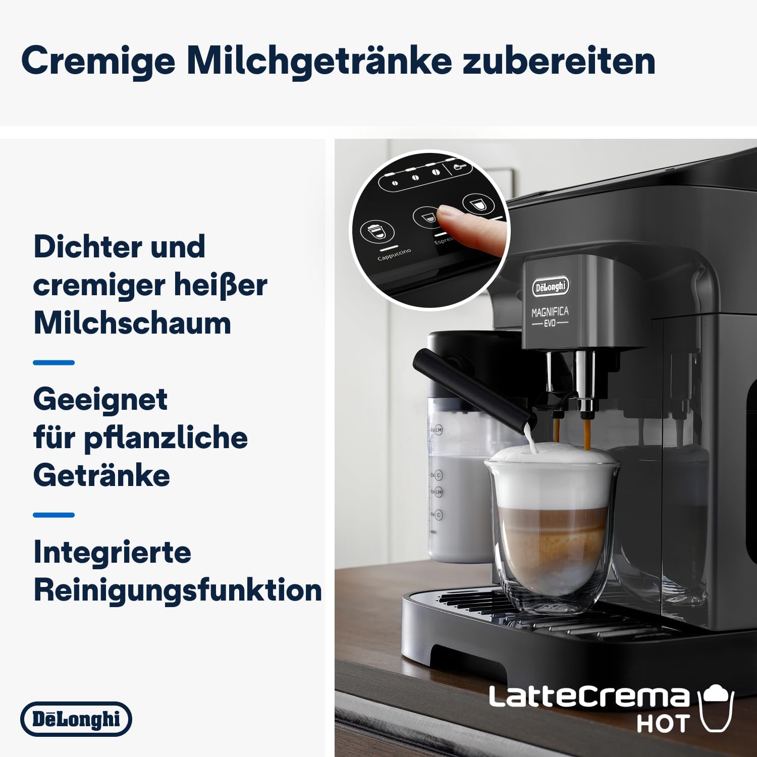 De'Longhi Magnifica Evo ECAM 292.81.B – Vollautomatische Kaffeemaschine mit LatteCrema System