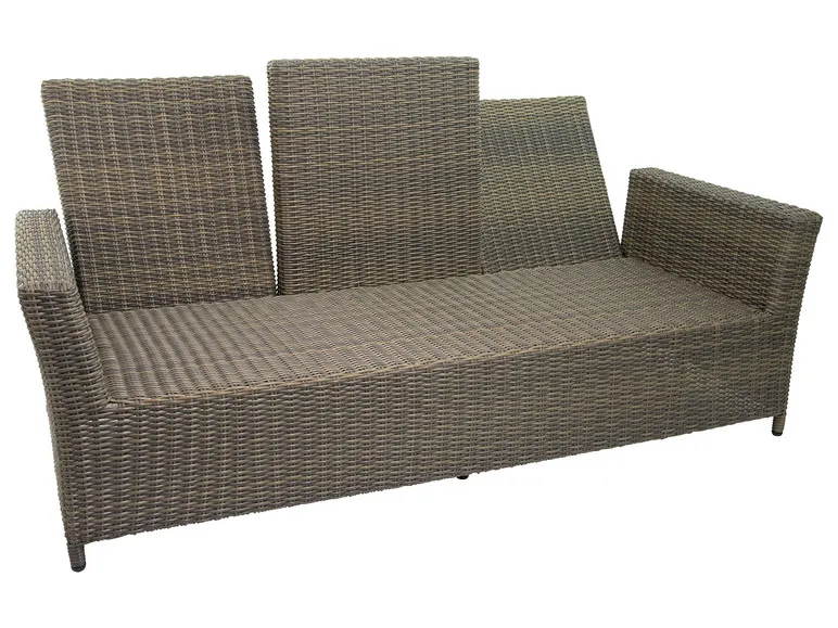 Bellavista Alu-Luxus Asti 6-teilig – Garten-Lounge Set: 3-Sitzer Sofa, 2 Sessel, 2 Hocker, Tisch, verstellbare Rückenlehne