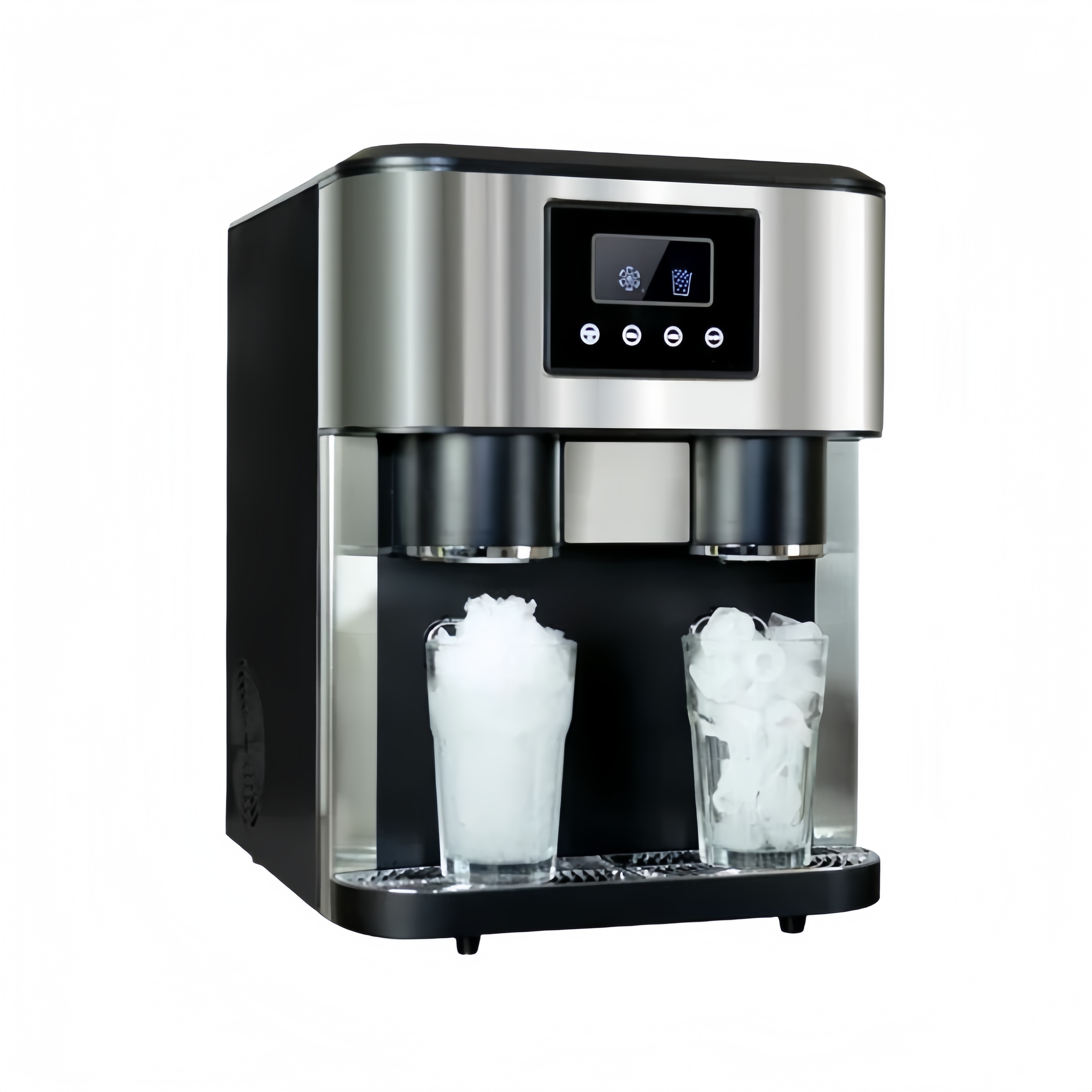 Eiswürfel- & Crushed-Eis Maschine – Edelstahl, Tischgerät