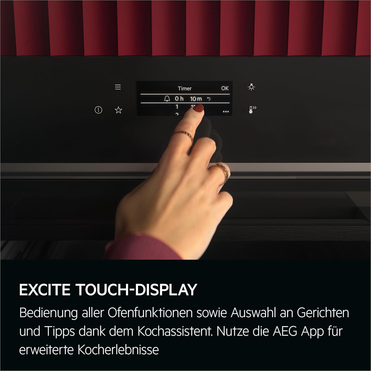AEG BPE53516AB Einbau-Backofen Serie 5 – Pyrolyse, Heißluft, 25 Programme, LED-Touch, Kühle Tür, Schwarz
