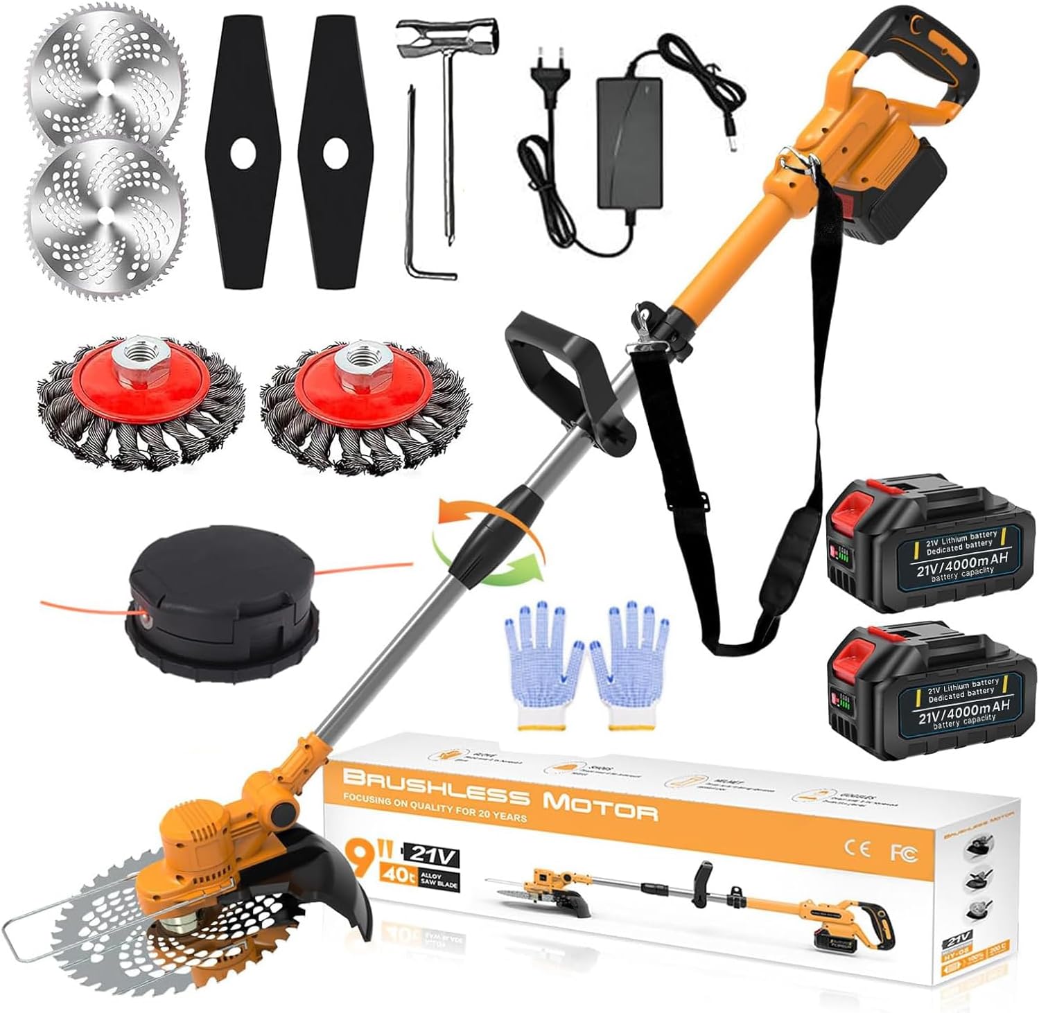 4-in-1 Akku-Gartenfräse & Rasentrimmer 21V – Effizient, Kraftvoll & Vielseitig