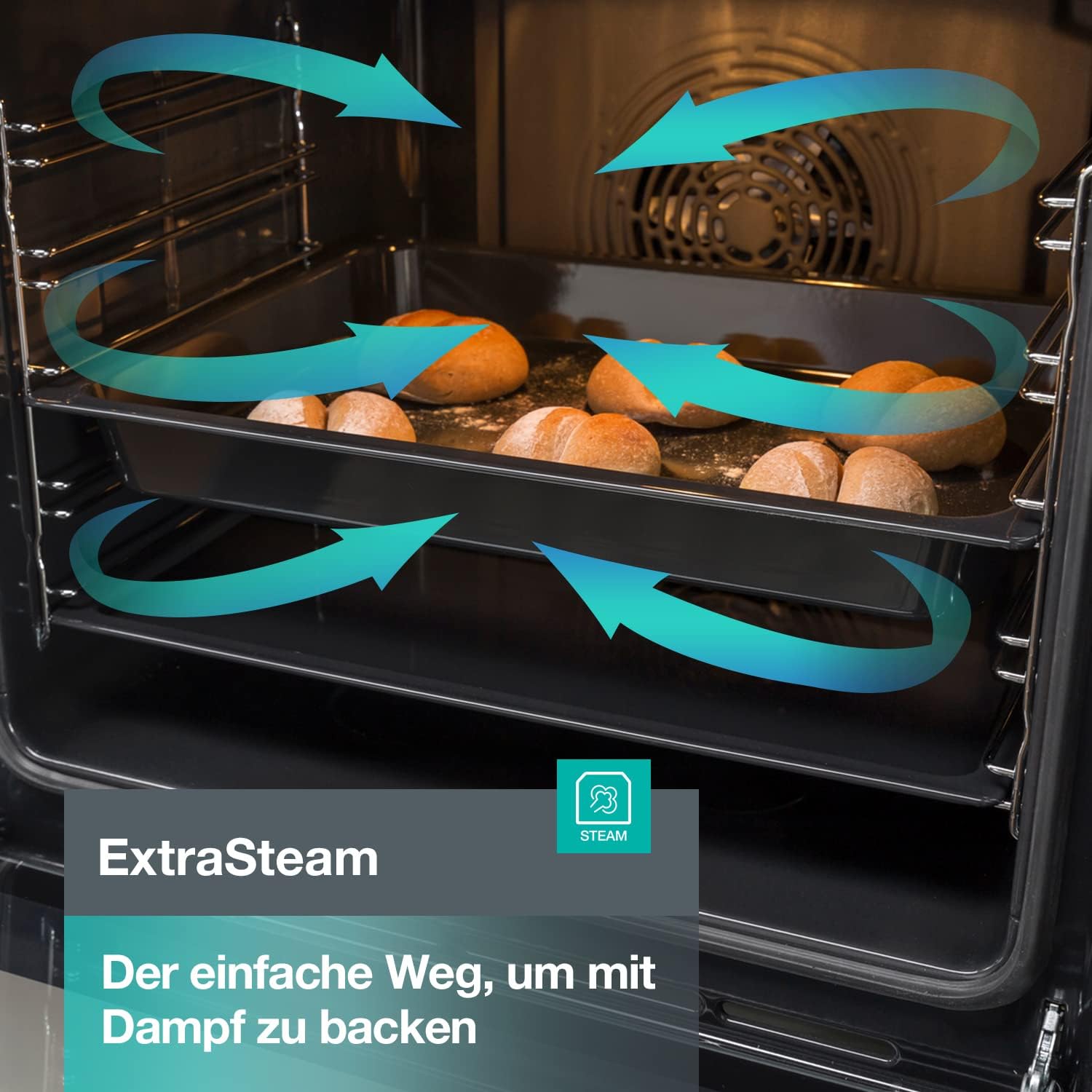 Gorenje GECS5C70XPA Elektro-Backofen – 50 cm, 70 L, Glaskeramik, GentleClose, AirFry, ExtraSteam, Pizza bis 300 °C, AquaClean, Schwarz