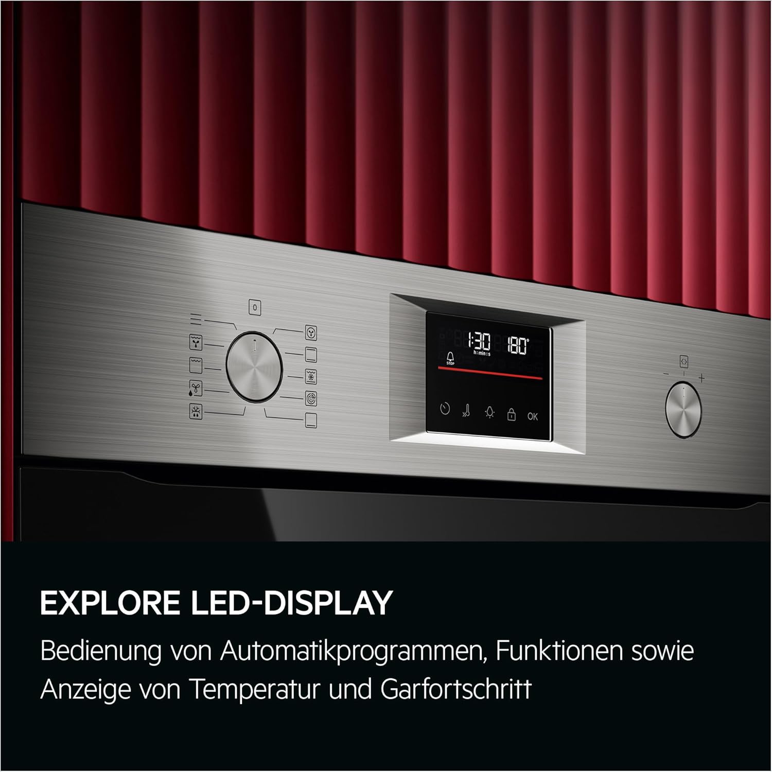 AEG BPE53516AB Einbau-Backofen Serie 5 – Pyrolyse, Heißluft, 25 Programme, LED-Touch, Kühle Tür, Schwarz