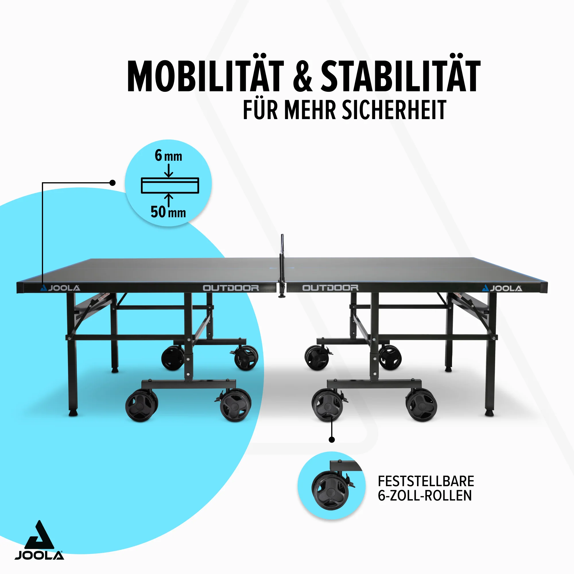 JOOLA J500A Outdoor Tischtennis-Tisch – Wetterfest & Mobil für Profi-Spaß zu Hause