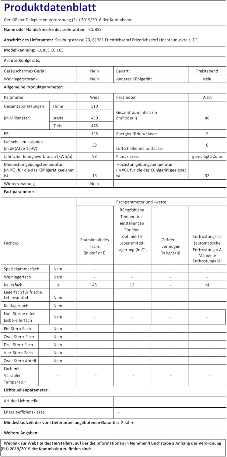 CUBES Mini-Kühlschrank 48 L – Retro Getränkekühlschrank Coca-Cola Design, tragbar & energiesparend