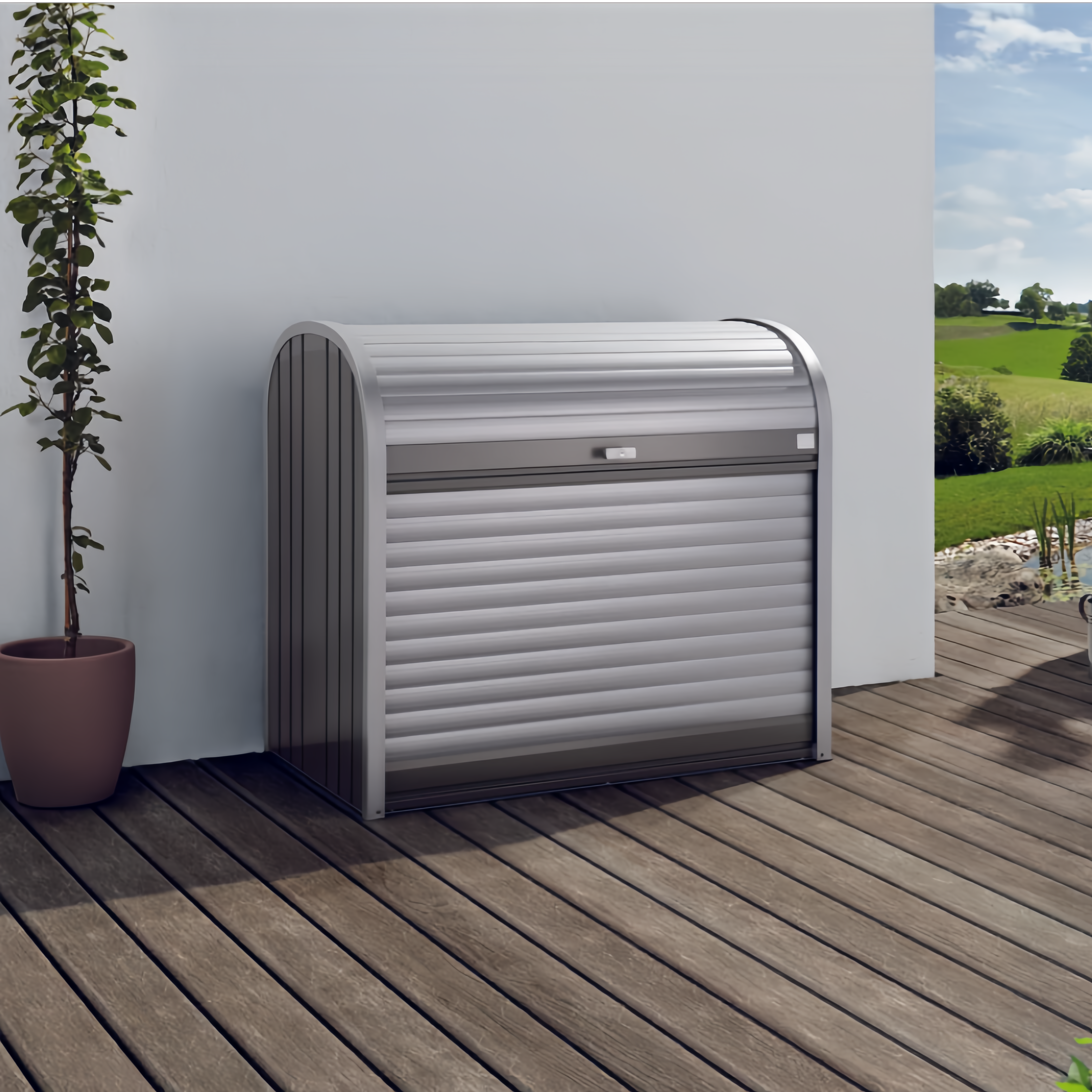 Biohort StoreMax® – Multifunktionaler Rollladen-Aufbewahrungsbox für Garten & Terrasse