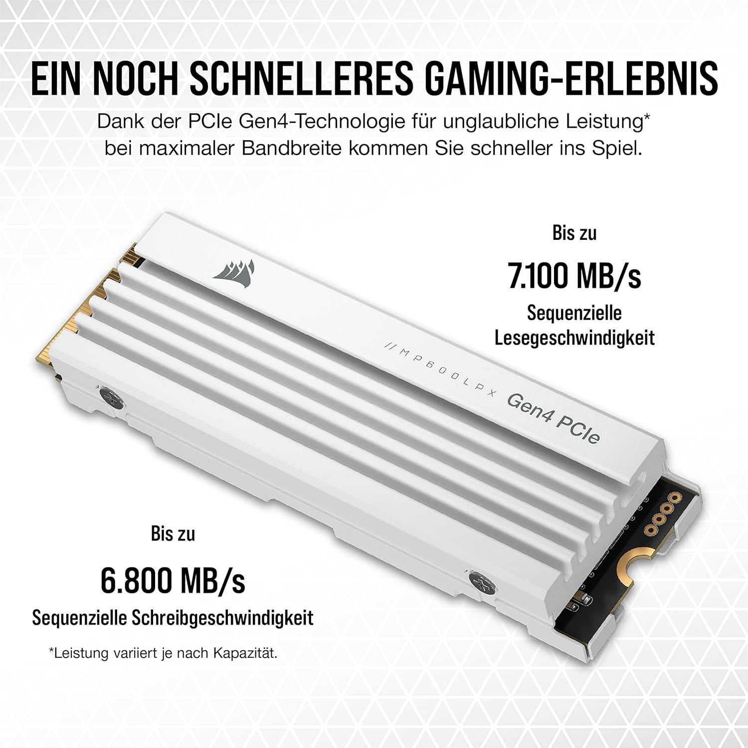 Corsair MP600 PRO LPX 1 TB M.2 PCIe Gen4 NVMe SSD – Höchste Geschwindigkeit für Gaming & High-End-PCs
