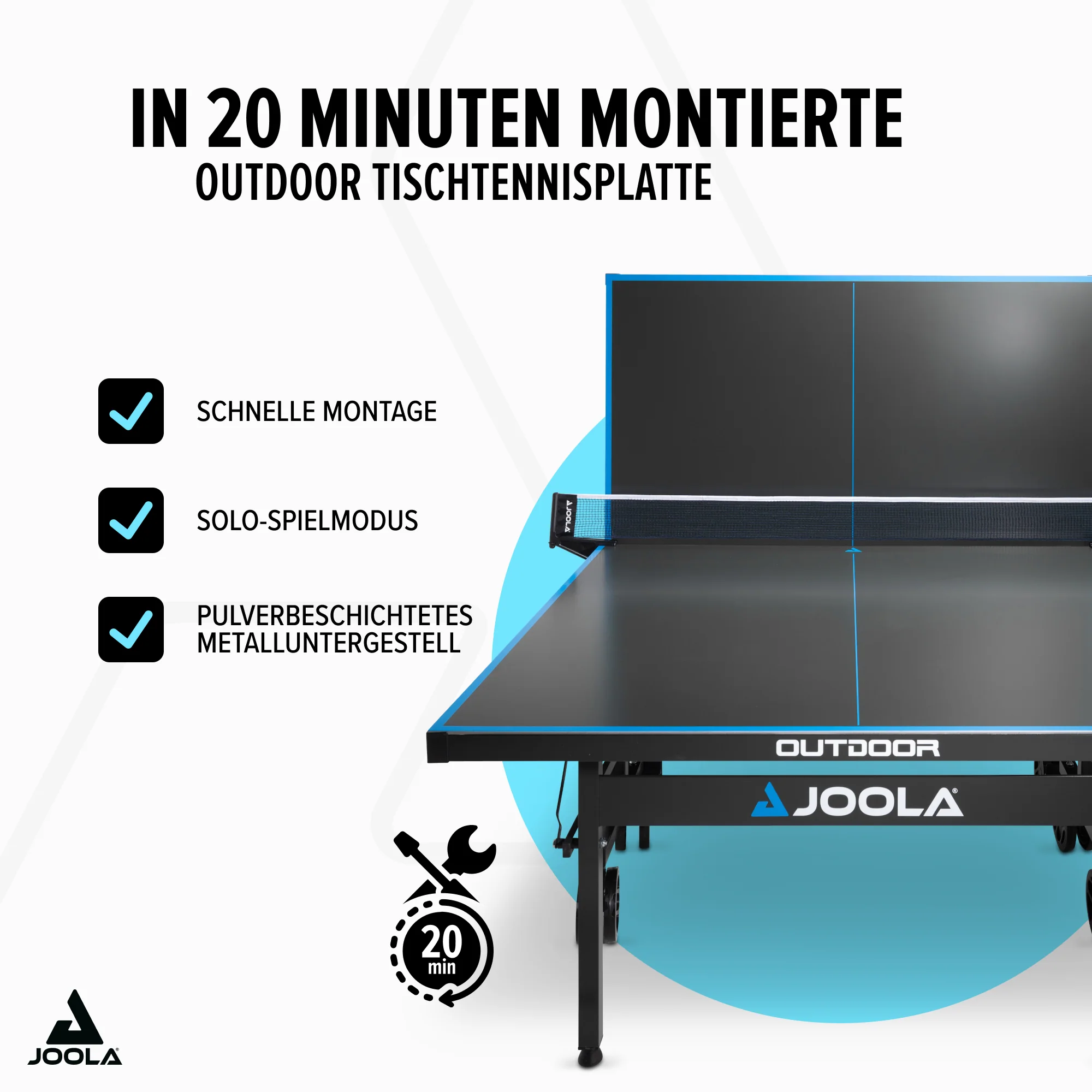 JOOLA J500A Outdoor Tischtennis-Tisch – Wetterfest & Mobil für Profi-Spaß zu Hause