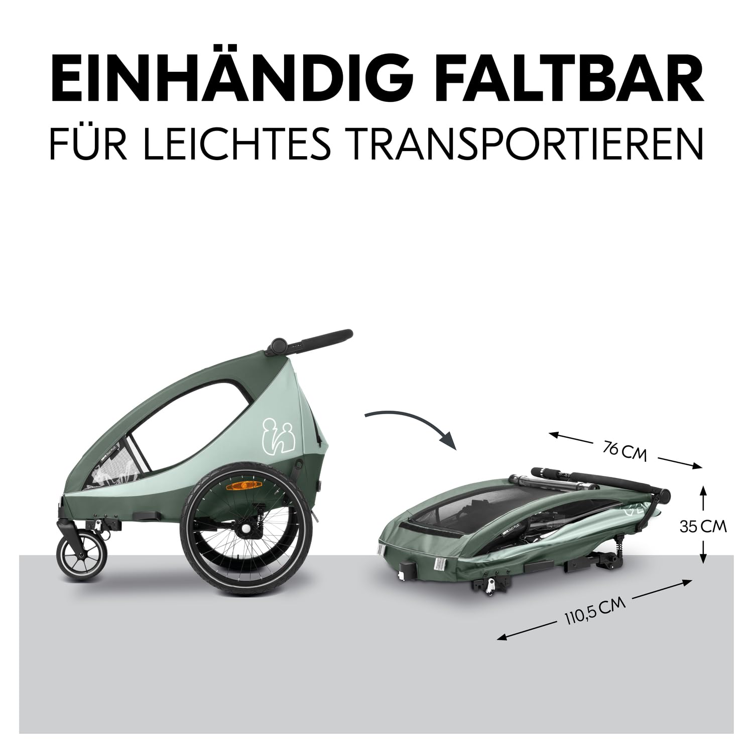 hauck Dryk Duo Plus – 2-in-1 Fahrradanhänger & Kinderwagen