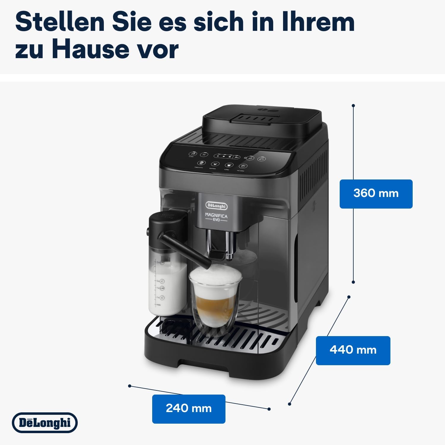 De'Longhi Magnifica Evo ECAM 292.81.B – Vollautomatische Kaffeemaschine mit LatteCrema System