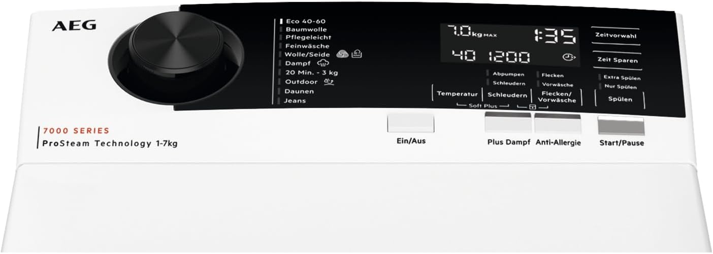 AEG LTR7A71370 Serie 7000 Toplader Waschmaschine mit ProSteam – Frische Wäsche in Rekordzeit