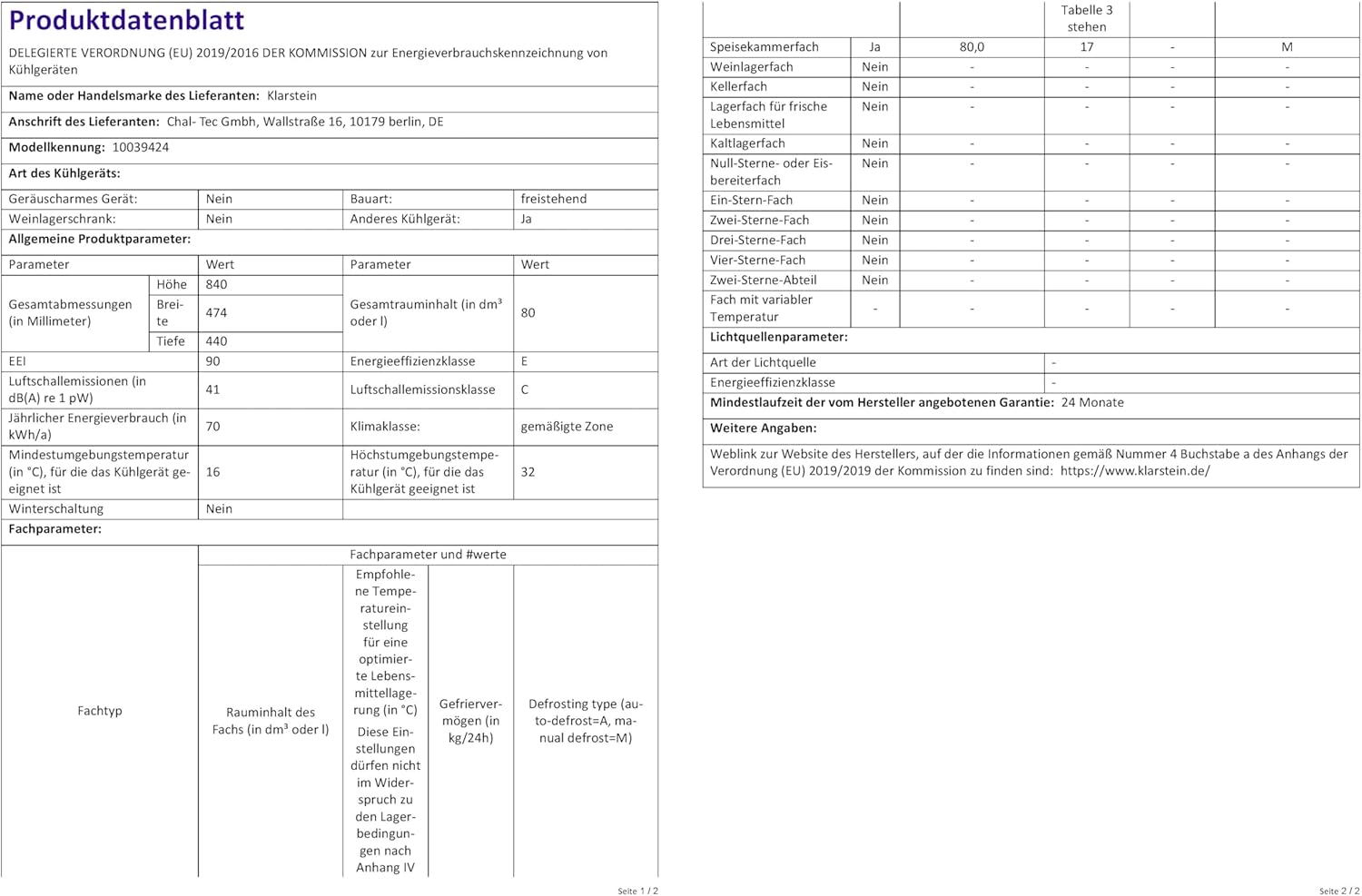 Klarstein Mini-Kühlschrank 80 L mit Glastür – Leise, Energieeffizient, Ideal für Getränke, Party & Camping