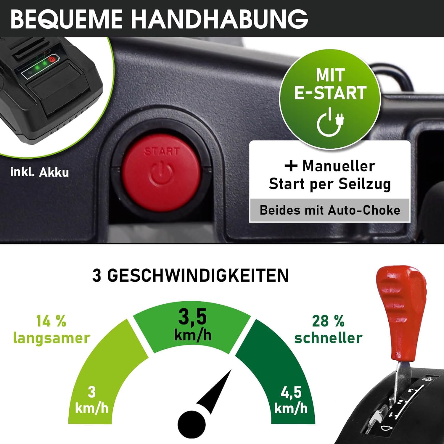 BRAST Benzin-Rasenmäher 5,2 kW – 55 cm Schnittbreite, 4 in 1, 60 L Grasfangkorb, Höhenverstellbar, Stahlgehäuse