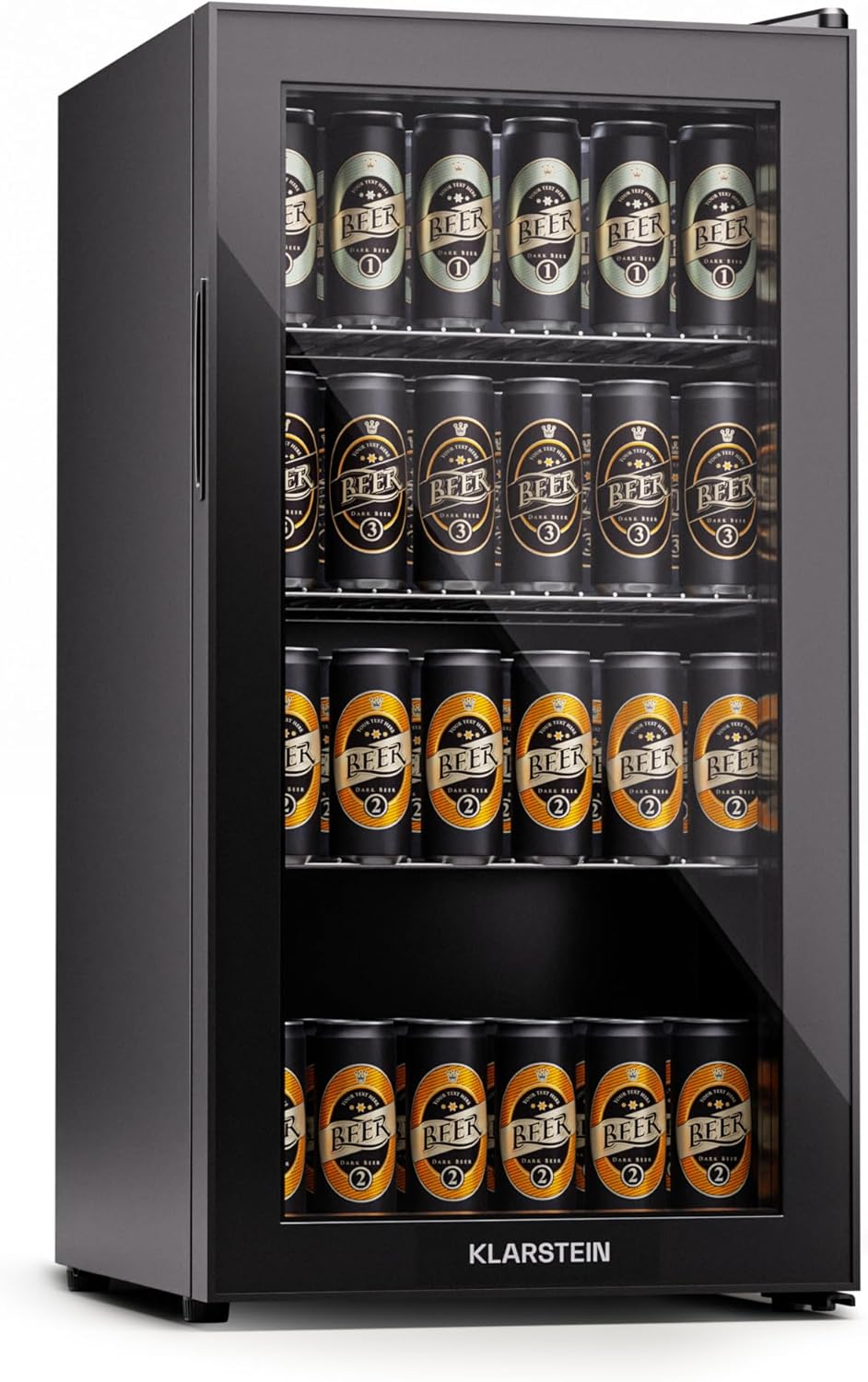 Klarstein Mini-Kühlschrank 80 L mit Glastür – Leise, Energieeffizient, Ideal für Getränke, Party & Camping