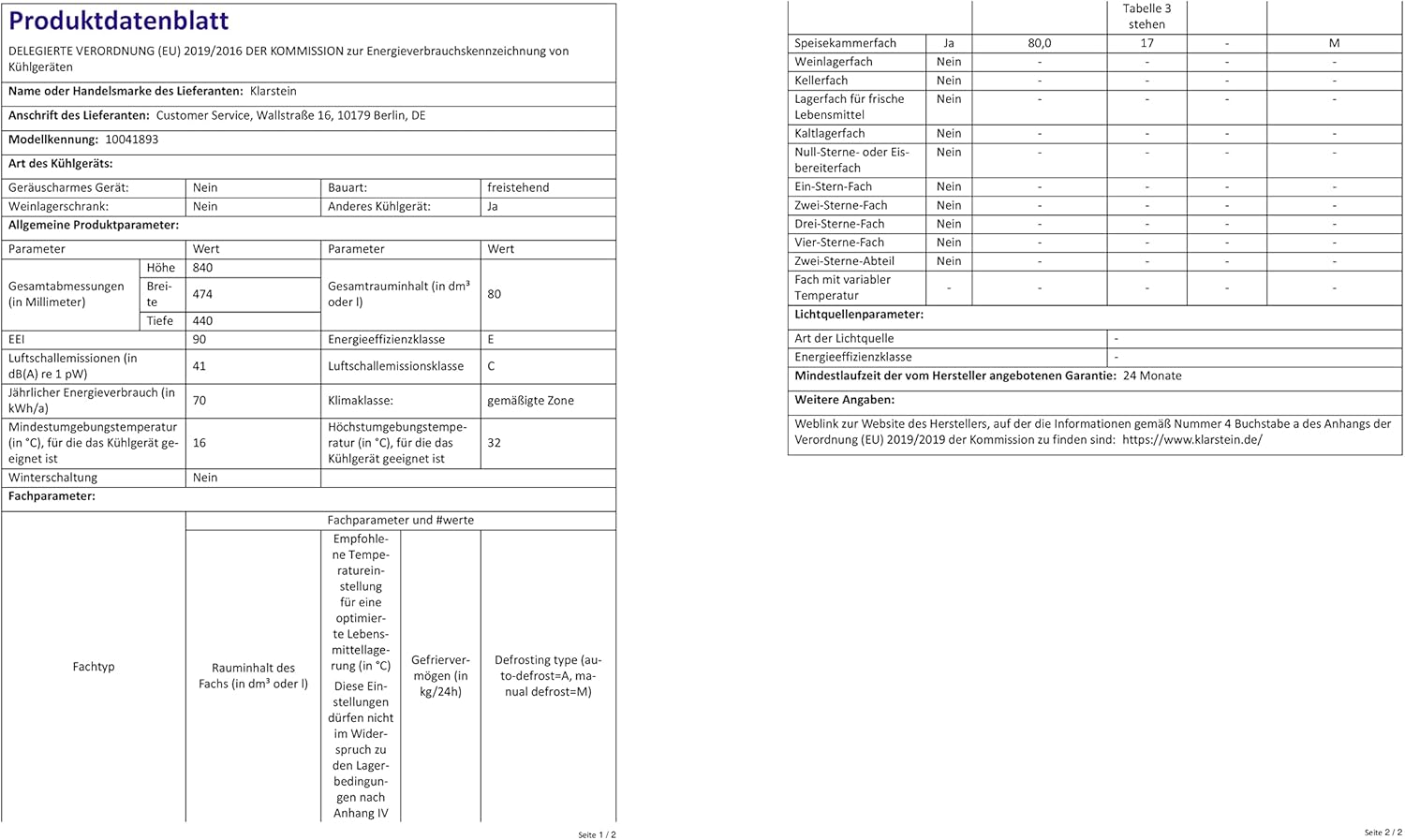 Klarstein Mini-Kühlschrank 80 L mit Glastür – Leise, Energieeffizient, Ideal für Getränke, Party & Camping