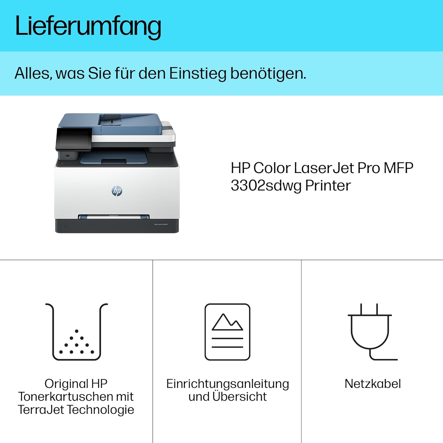 HP Color LaserJet Pro MFP 3302fdwg – Farb-Laserdrucker 4-in-1