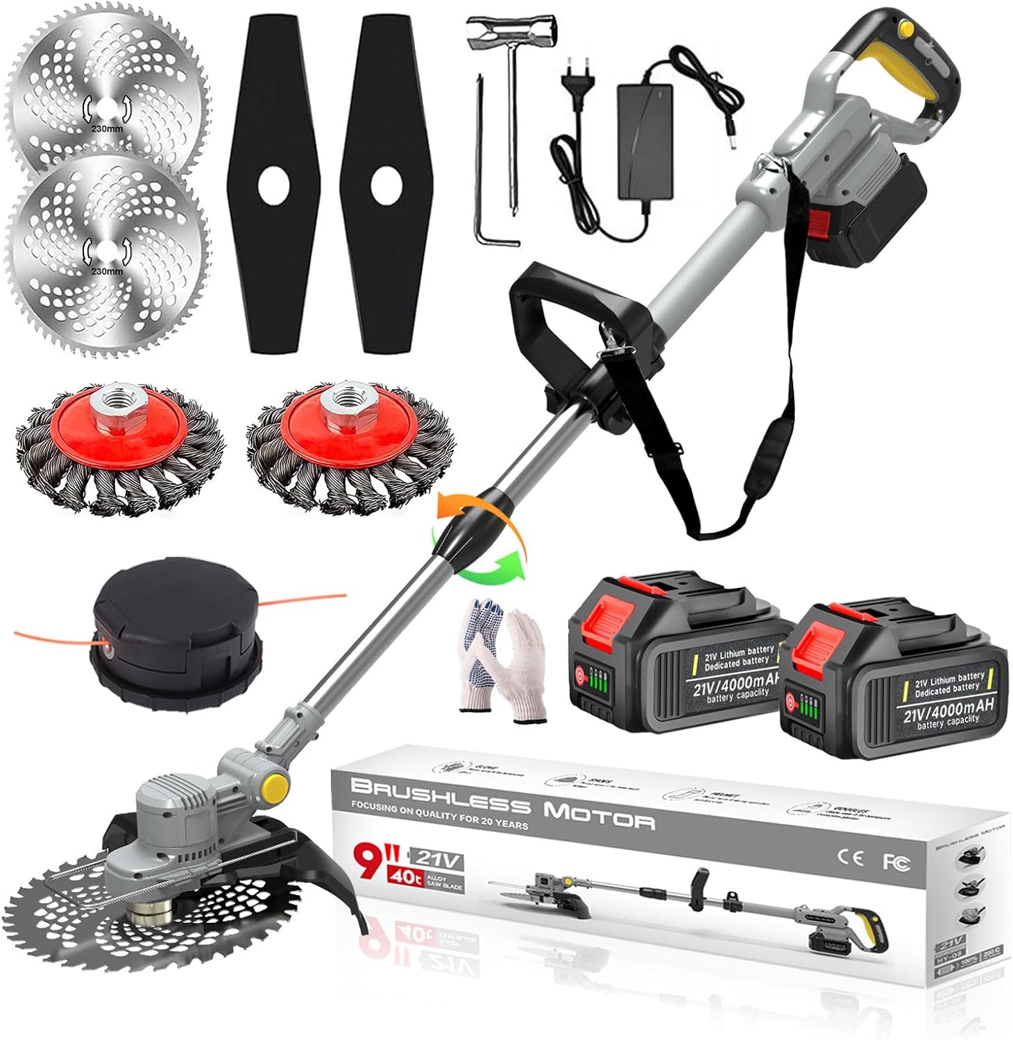 4-in-1 Akku-Gartenfräse & Rasentrimmer 21V – Effizient, Kraftvoll & Vielseitig