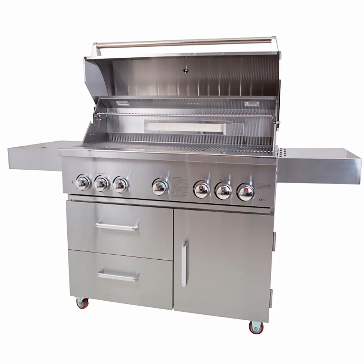 Parrilla de Gas KOBE PROFESSIONAL 5+2 – 5 Quemadores + Cocina Lateral y Quemador Trasero, Acero Inoxidable