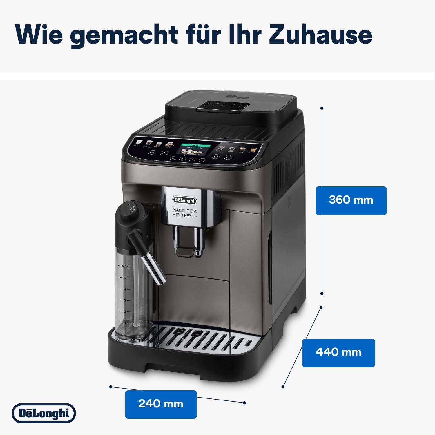 De'Longhi Magnifica Evo ECAM 292.81.B – Vollautomatische Kaffeemaschine mit LatteCrema System