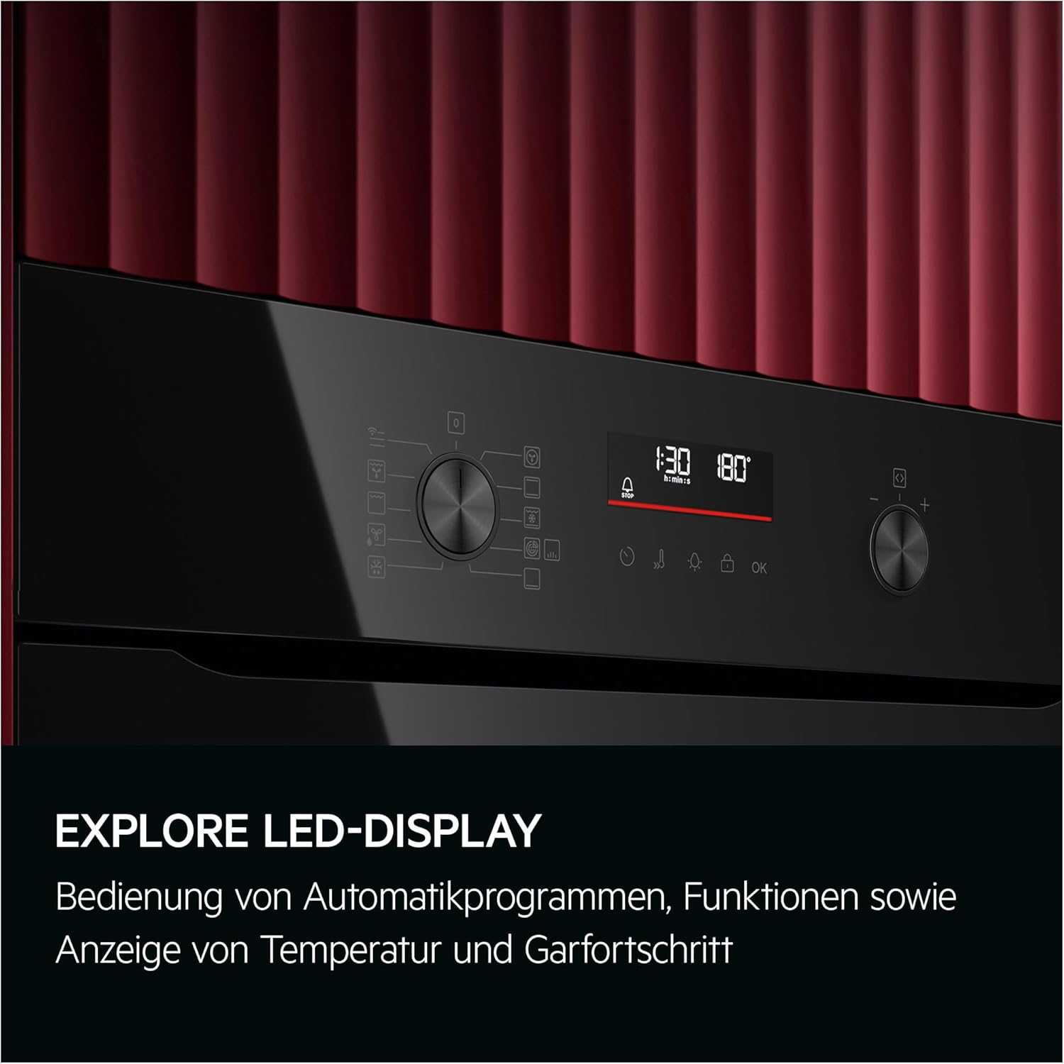 AEG BPE53516AB Einbau-Backofen Serie 5 – Pyrolyse, Heißluft, 25 Programme, LED-Touch, Kühle Tür, Schwarz