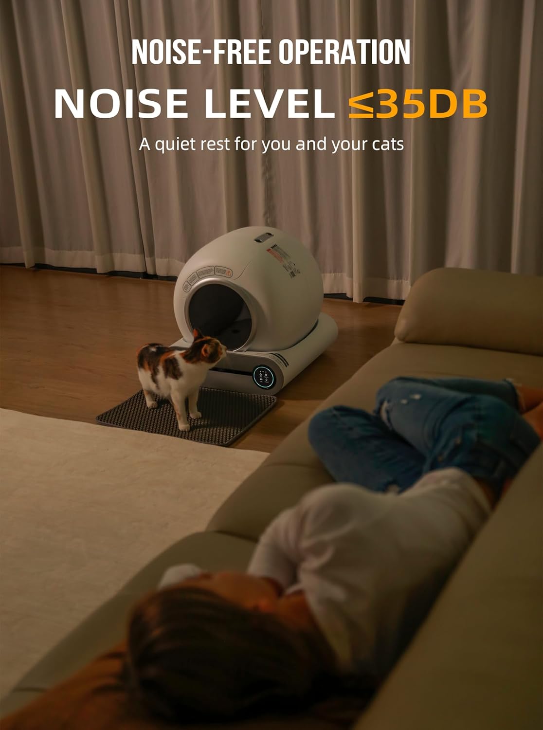 Automatische Katzentoilette mit App-Steuerung – Grau