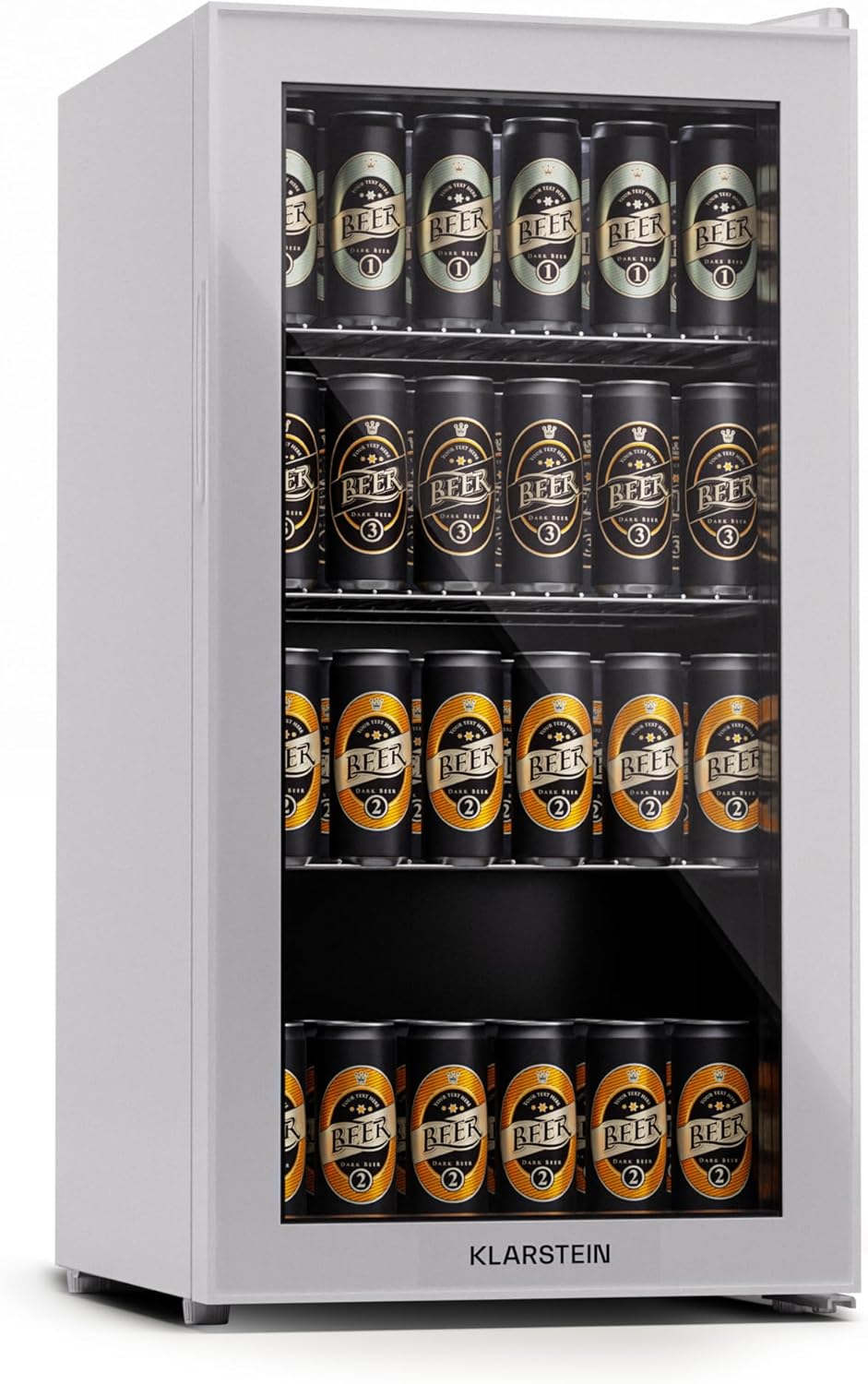 Klarstein Mini-Kühlschrank 80 L mit Glastür – Leise, Energieeffizient, Ideal für Getränke, Party & Camping