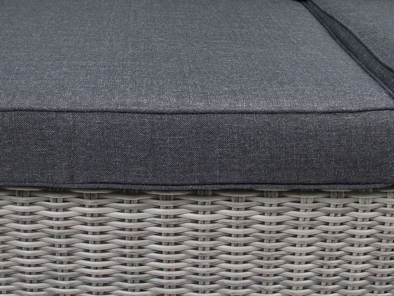 Bellavista Alu-Luxus Asti 6-teilig – Garten-Lounge Set: 3-Sitzer Sofa, 2 Sessel, 2 Hocker, Tisch, verstellbare Rückenlehne