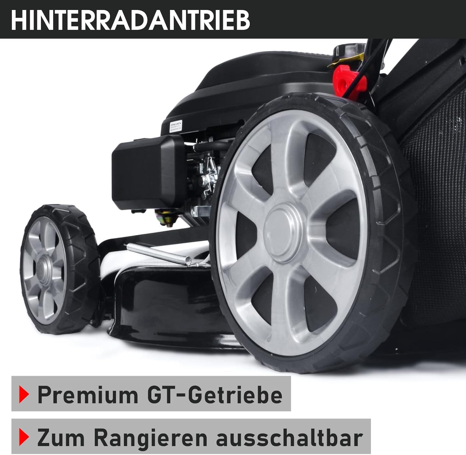 BRAST Benzin-Rasenmäher 5,2 kW – 55 cm Schnittbreite, 4 in 1, 60 L Grasfangkorb, Höhenverstellbar, Stahlgehäuse