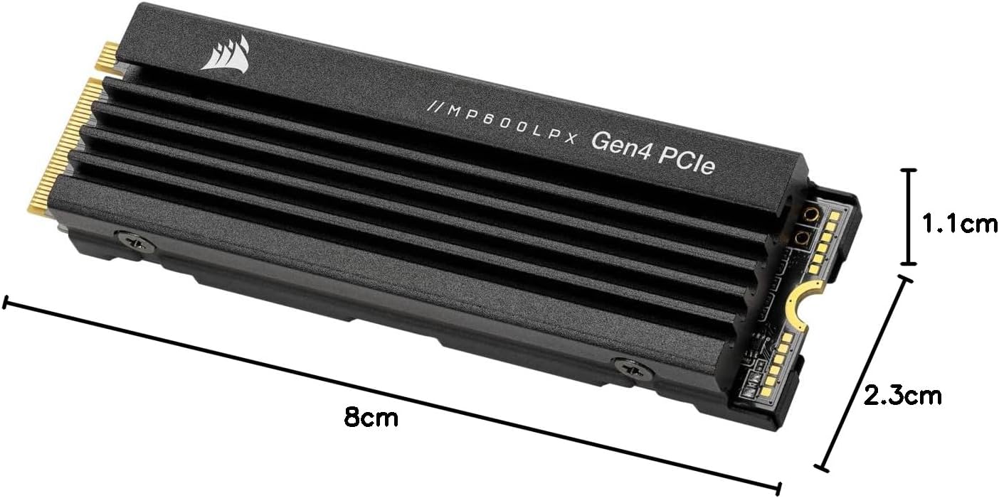 Corsair MP600 PRO LPX 1 TB M.2 PCIe Gen4 NVMe SSD – Höchste Geschwindigkeit für Gaming & High-End-PCs