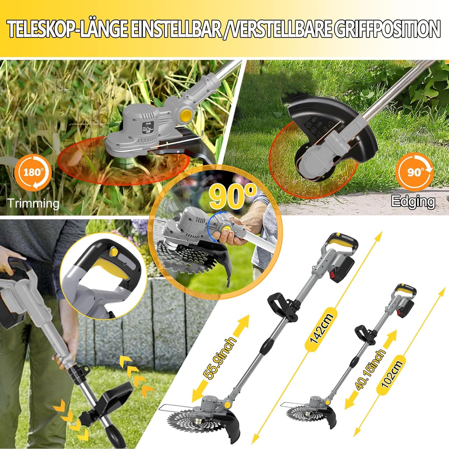 4-in-1 Akku-Gartenfräse & Rasentrimmer 21V – Effizient, Kraftvoll & Vielseitig