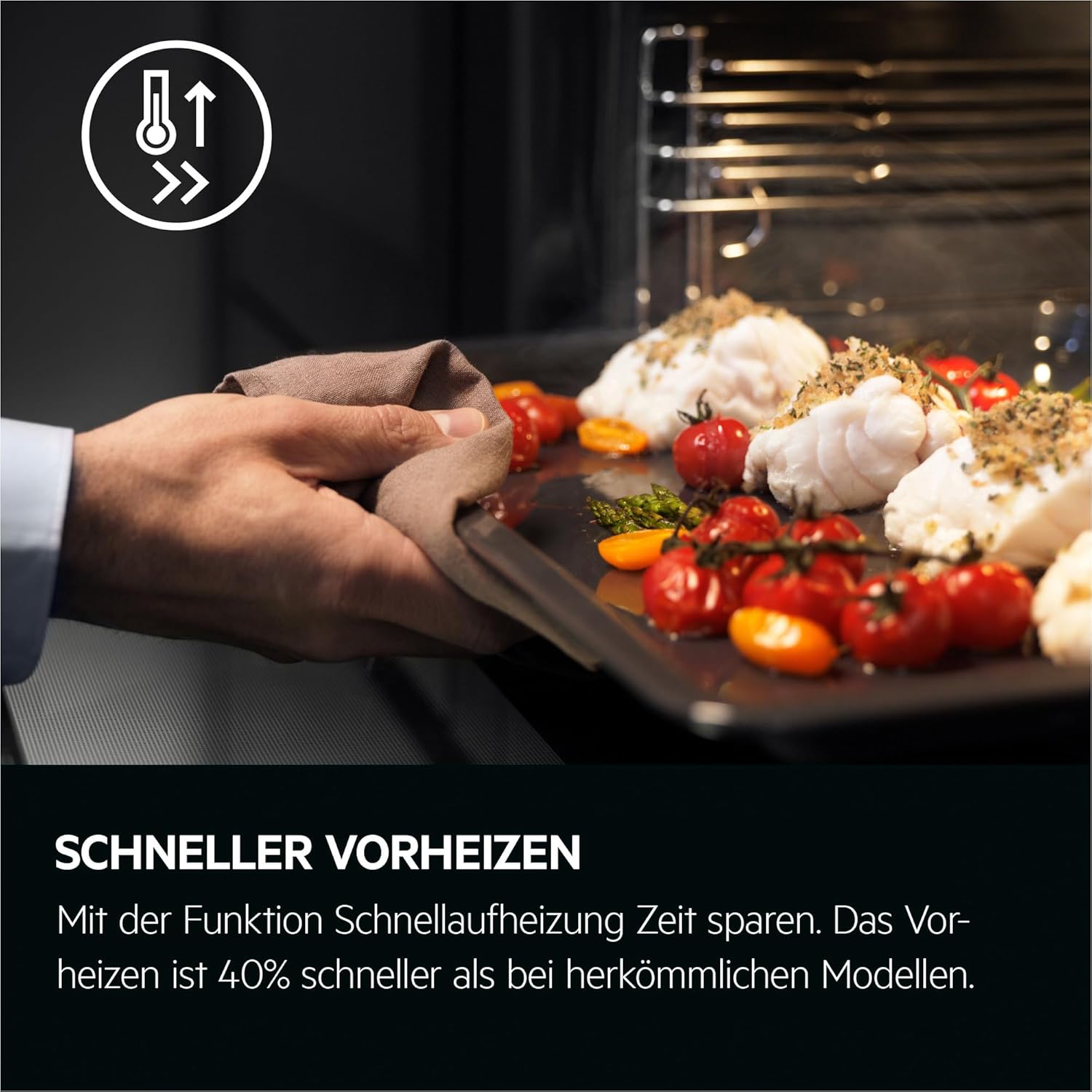 AEG BPE53516AB Einbau-Backofen Serie 5 – Pyrolyse, Heißluft, 25 Programme, LED-Touch, Kühle Tür, Schwarz