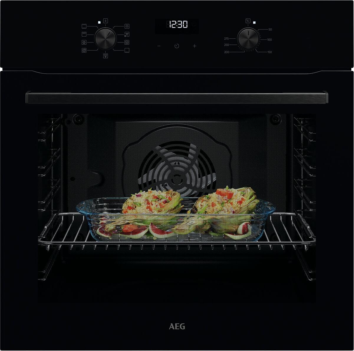 AEG BPE53516AB Einbau-Backofen Serie 5 – Pyrolyse, Heißluft, 25 Programme, LED-Touch, Kühle Tür, Schwarz