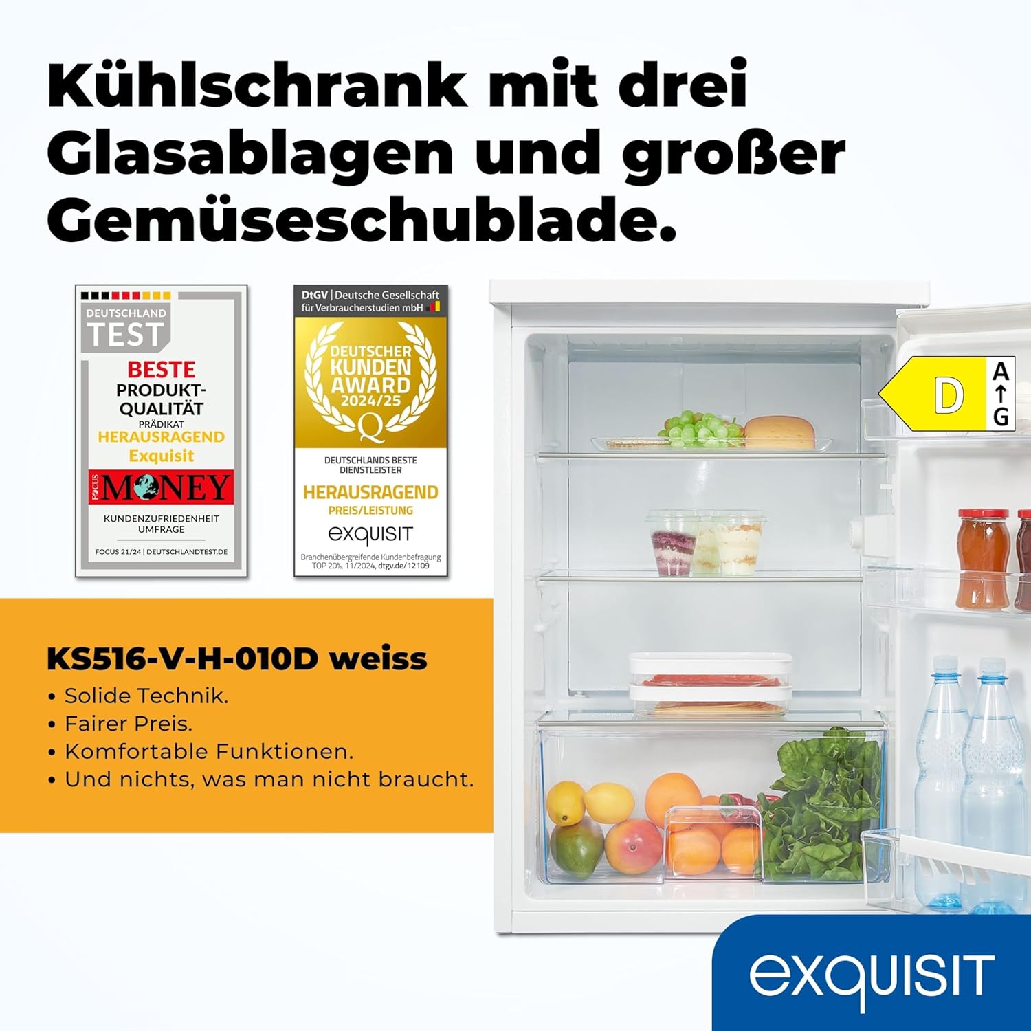 Exquisit Kühlschrank 133 L – Praktisch, leise & energiesparend