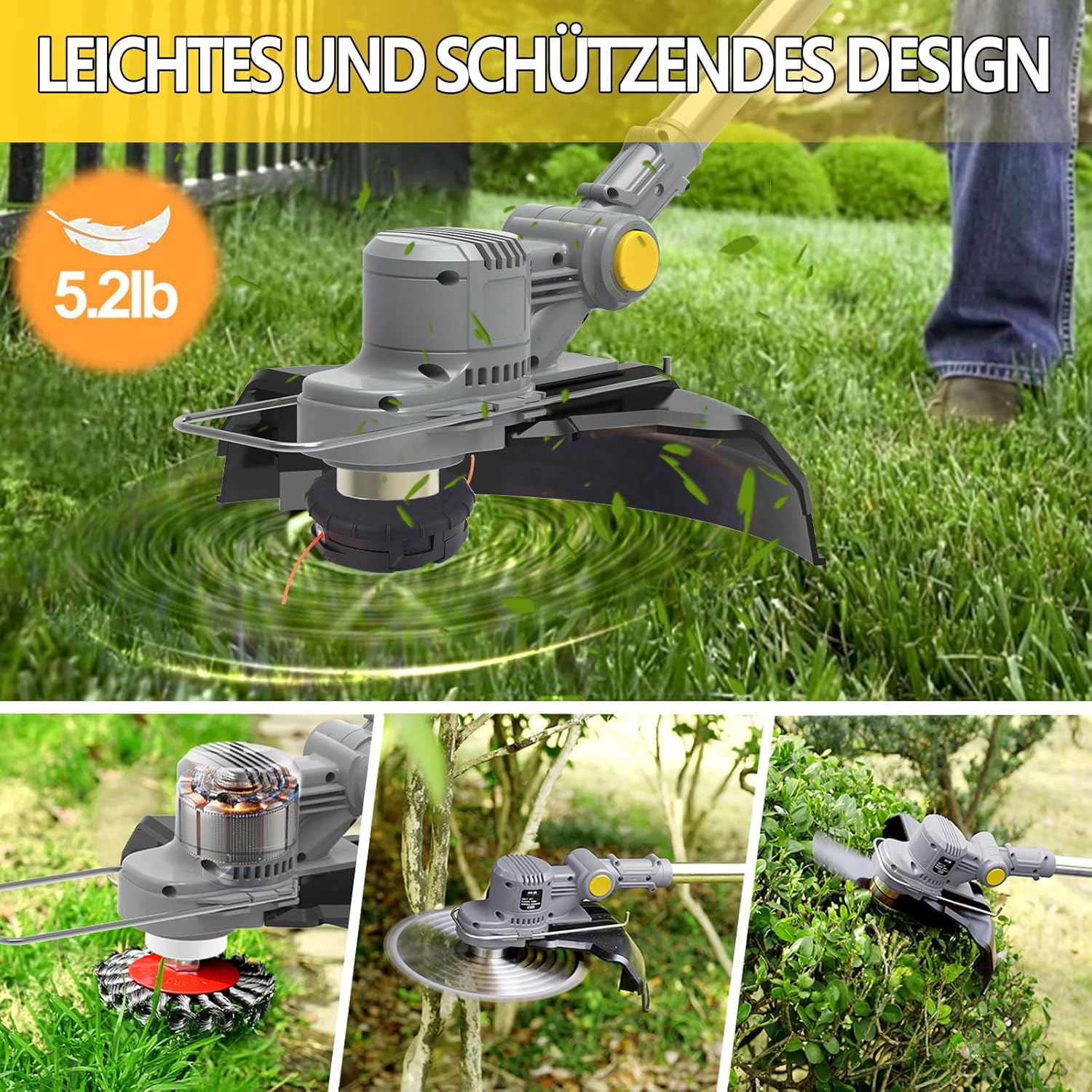 4-in-1 Akku-Gartenfräse & Rasentrimmer 21V – Effizient, Kraftvoll & Vielseitig