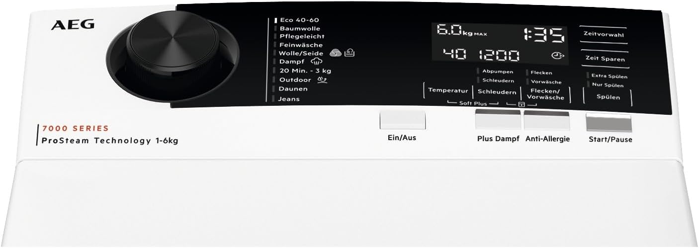 AEG LTR7A71370 Serie 7000 Toplader Waschmaschine mit ProSteam – Frische Wäsche in Rekordzeit