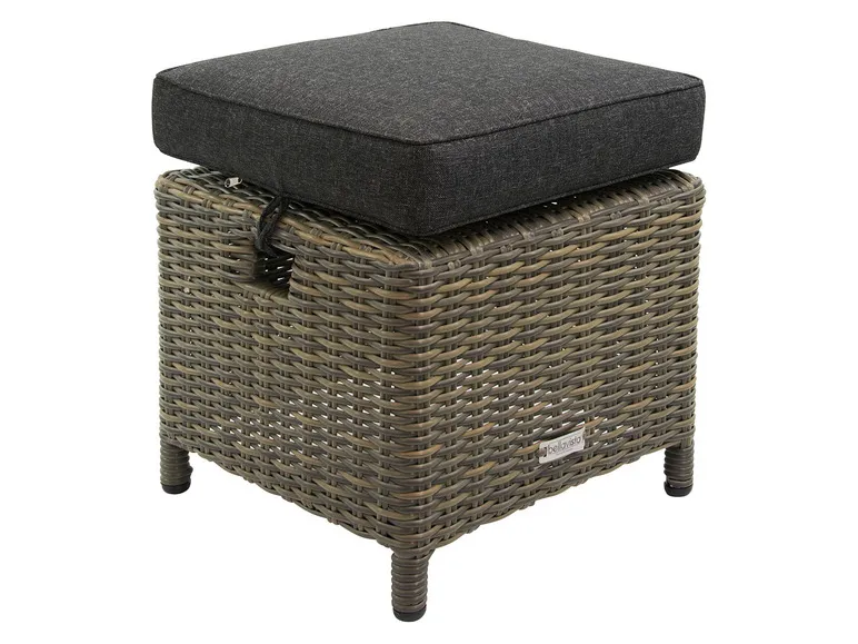 Bellavista Alu-Luxus Asti 6-teilig – Garten-Lounge Set: 3-Sitzer Sofa, 2 Sessel, 2 Hocker, Tisch, verstellbare Rückenlehne