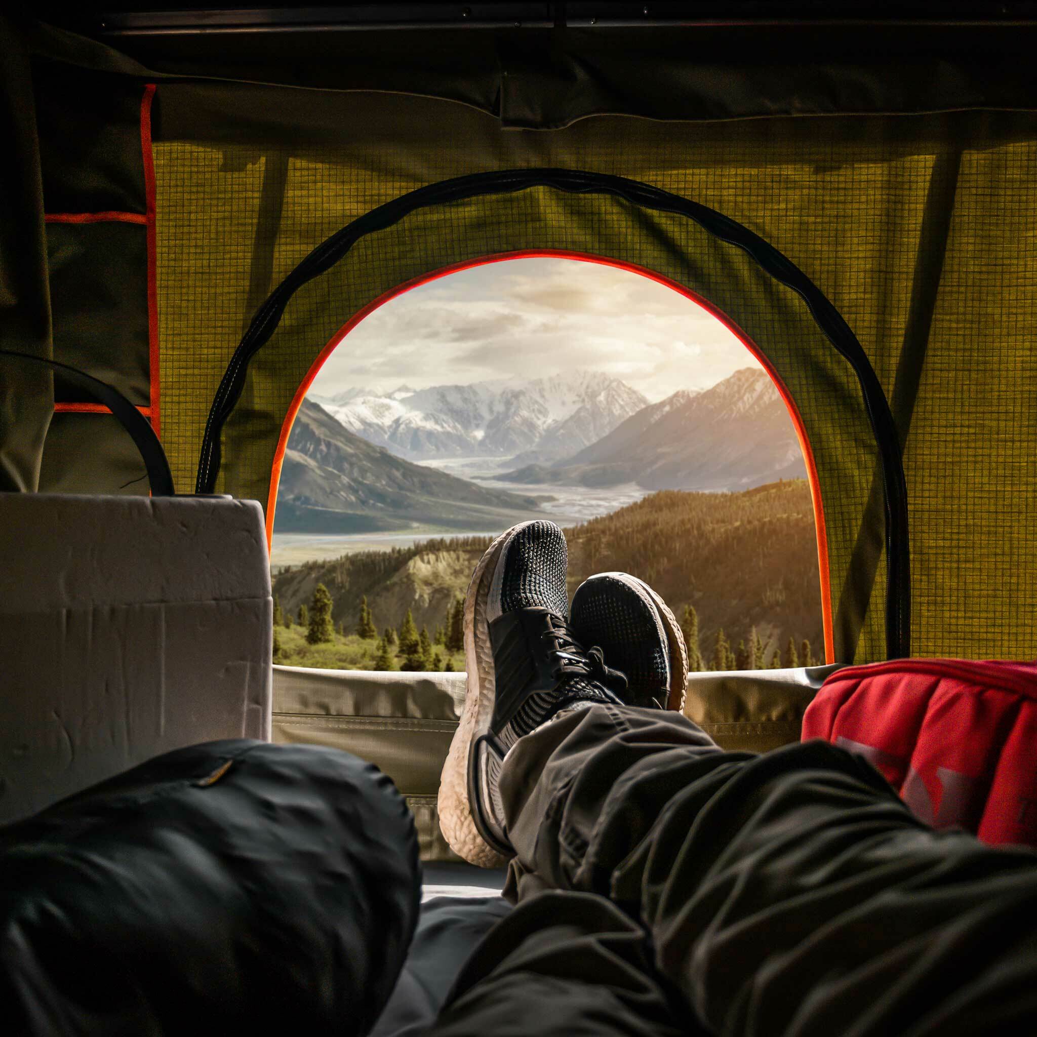 Trekker Dachzelt Hut M – Grau, für 2–3 Personen