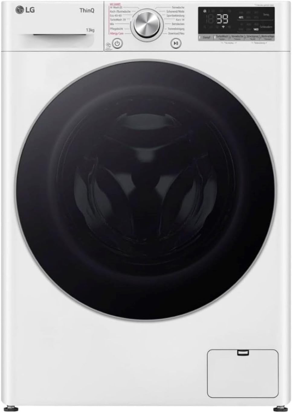LG F4WV7080 Frontlader-Waschmaschine – 8 kg, 1400 U/min, AI Direct Drive, Dampfreinigung, Wi-Fi, Energieeffizienz Triple A, Weiß