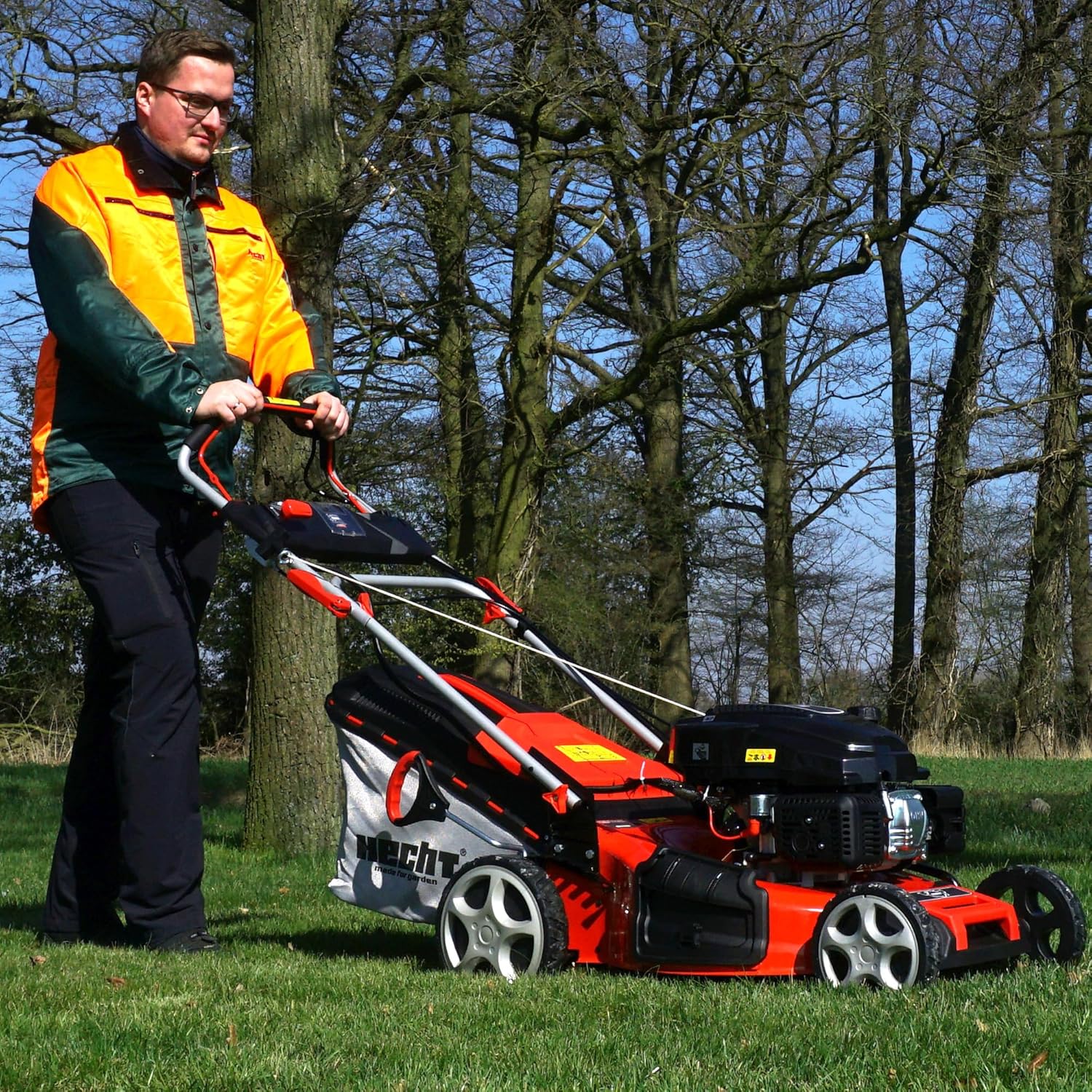 HECHT 5-in-1 Benzin-Rasenmäher – Kraftvoll, Vielseitig & Komfortabel für Ihren Garten