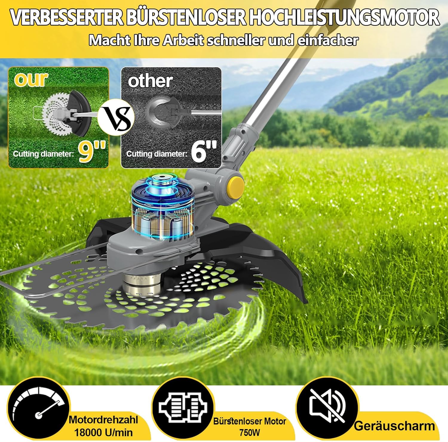 4-in-1 Akku-Gartenfräse & Rasentrimmer 21V – Effizient, Kraftvoll & Vielseitig