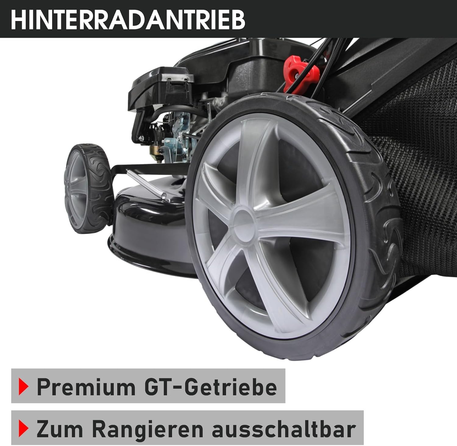 BRAST 19224 ESTART Benzin-Rasenmäher – 5,2 kW, Elektrostart, 3 Gänge, 48 cm Schnittbreite, 60 L Fangkorb, Mulchfunktion, Stahlgehäuse