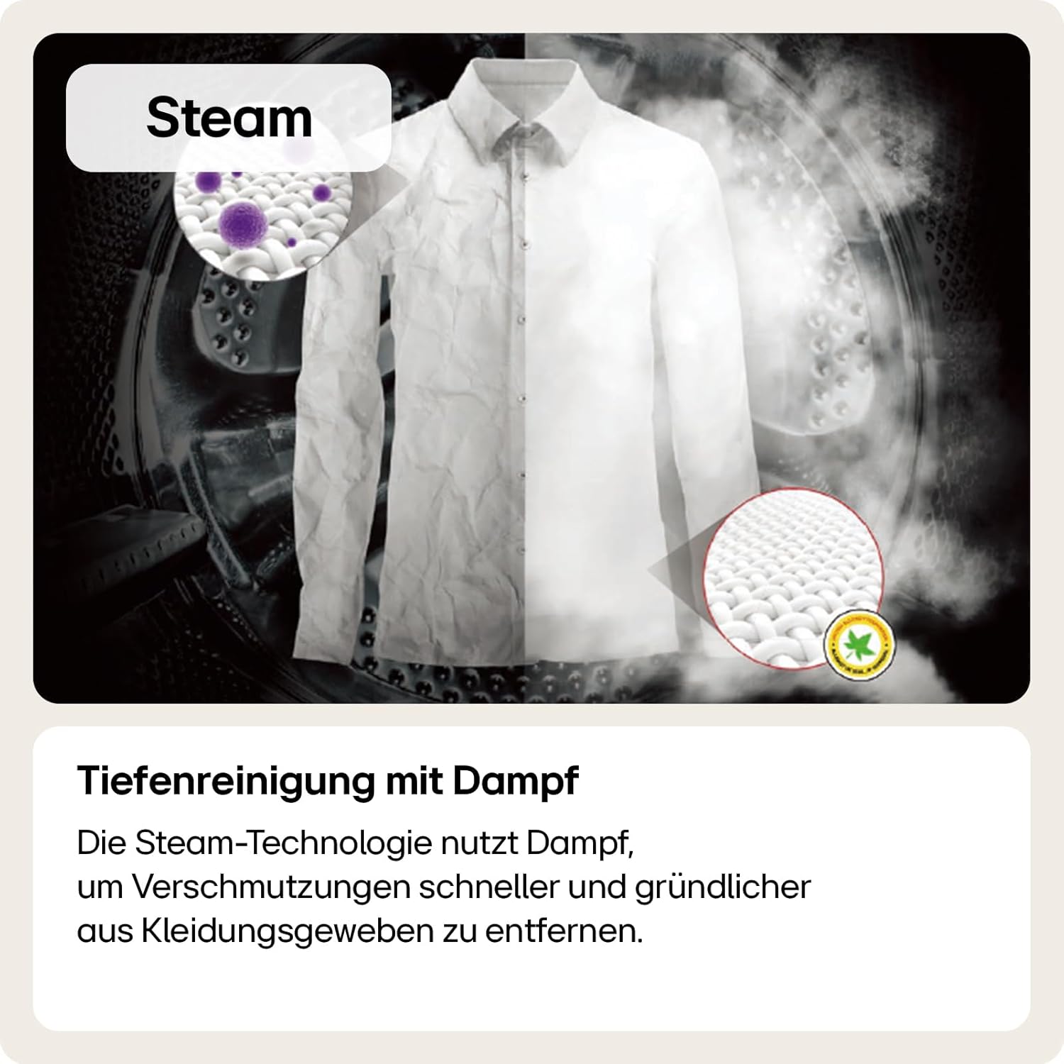 LG F4WV7080 Frontlader-Waschmaschine – 8 kg, 1400 U/min, AI Direct Drive, Dampfreinigung, Wi-Fi, Energieeffizienz Triple A, Weiß