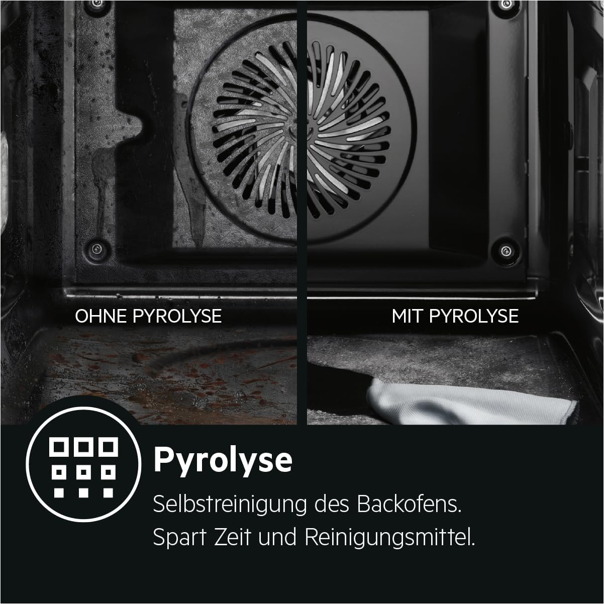 AEG BPE53516AB Einbau-Backofen Serie 5 – Pyrolyse, Heißluft, 25 Programme, LED-Touch, Kühle Tür, Schwarz