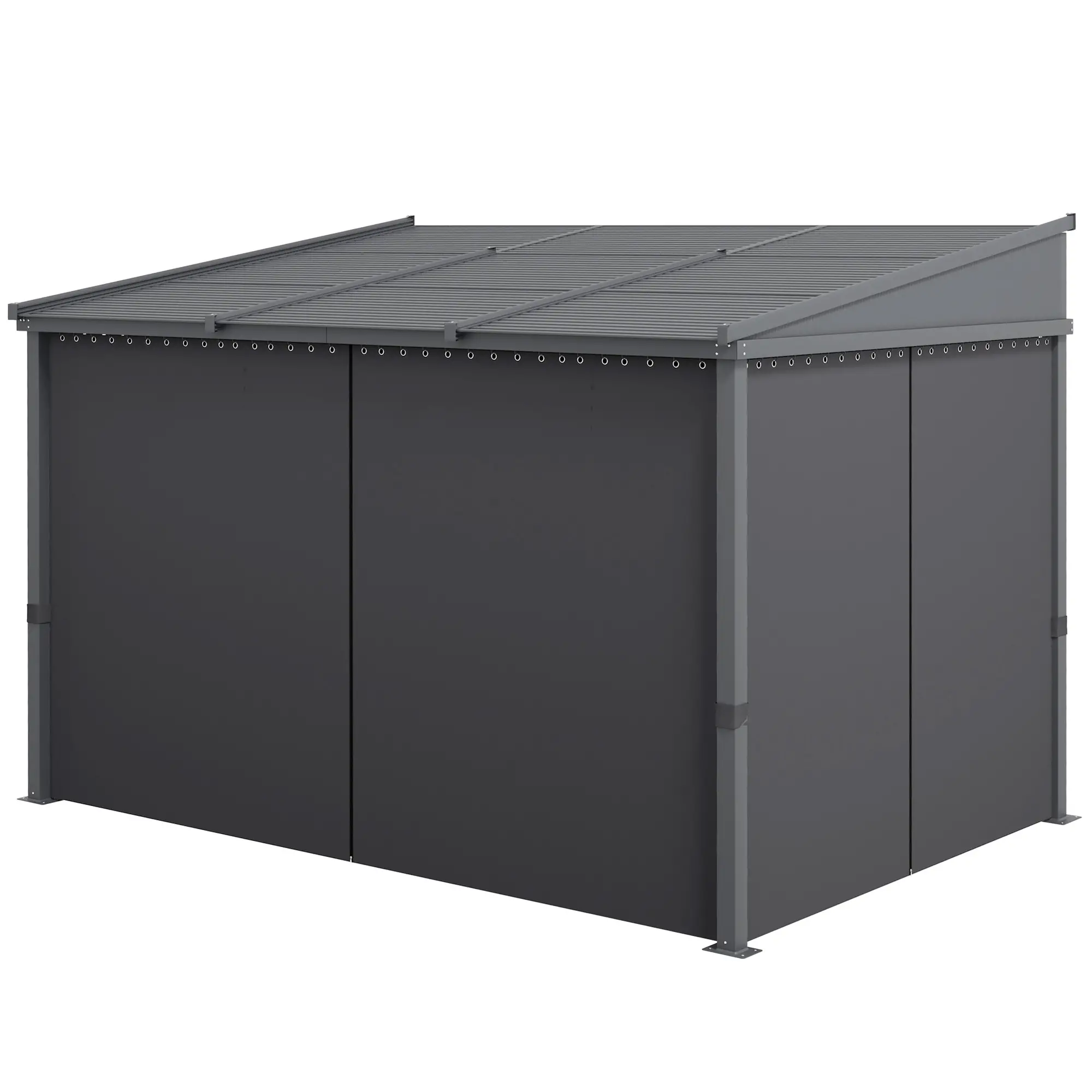 Outsunny Pergola mit Schiebedach – Aluminium, Sonnen- & Regenschutz, Grau, 365x255 cm