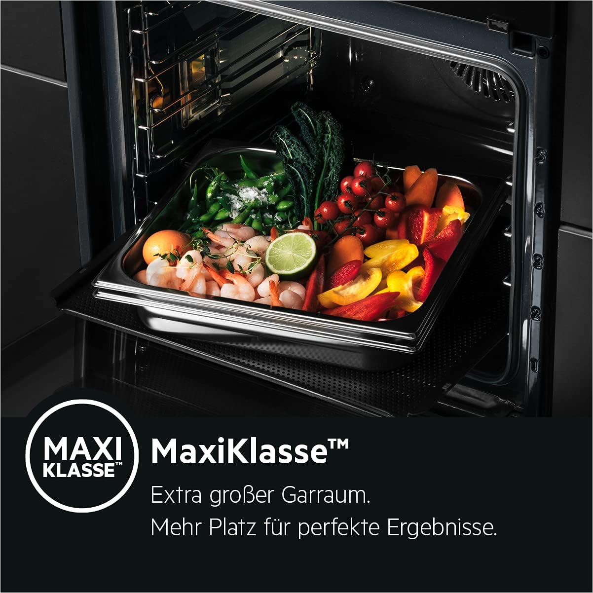 AEG BPE53516AB Einbau-Backofen Serie 5 – Pyrolyse, Heißluft, 25 Programme, LED-Touch, Kühle Tür, Schwarz