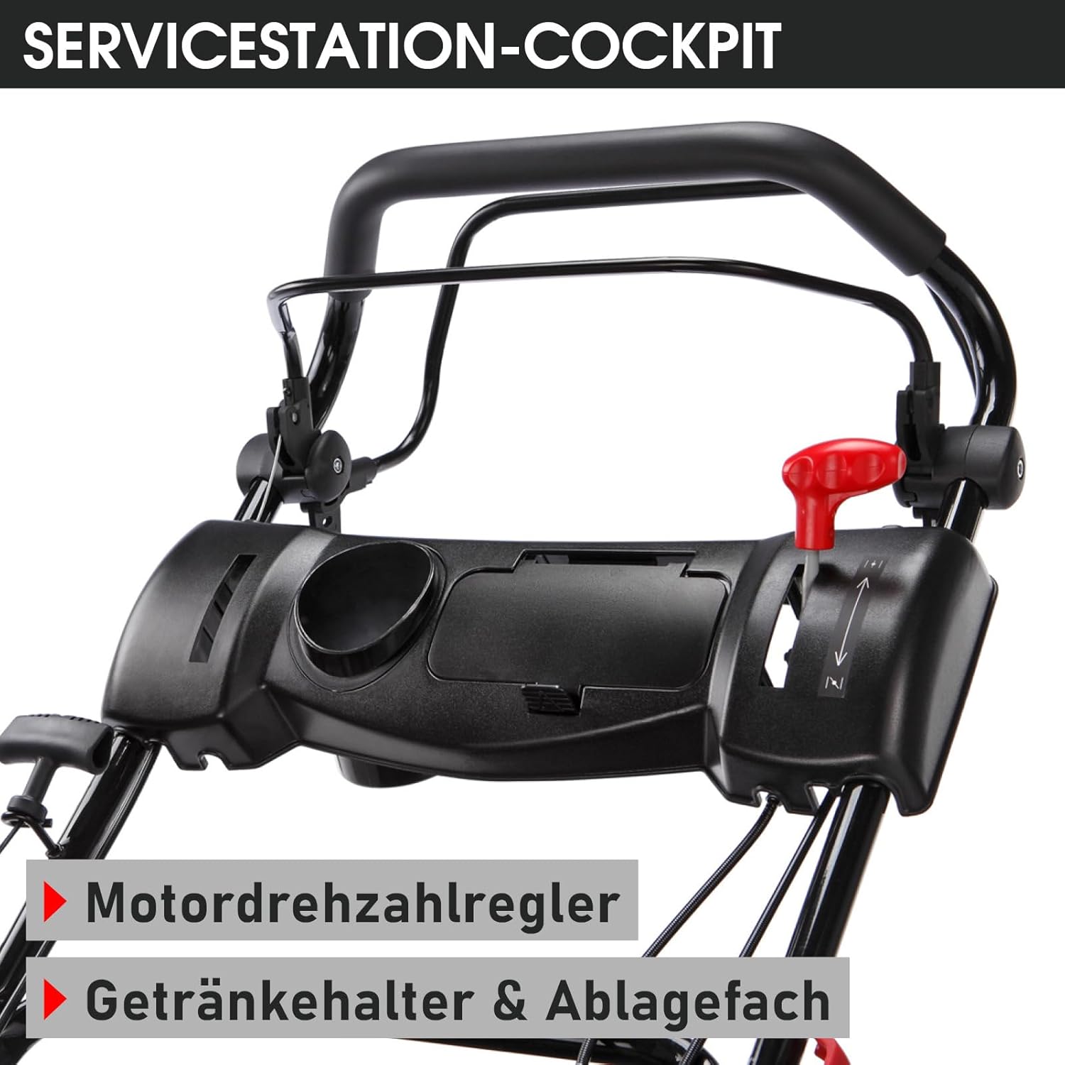 BRAST 19224 ESTART Benzin-Rasenmäher – 5,2 kW, Elektrostart, 3 Gänge, 48 cm Schnittbreite, 60 L Fangkorb, Mulchfunktion, Stahlgehäuse