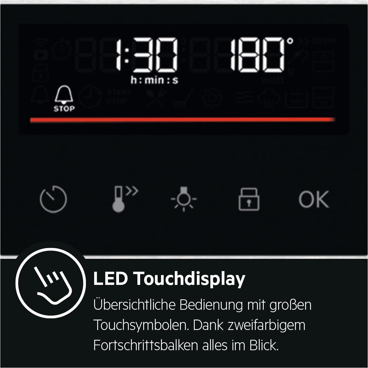 AEG BPE53516AB Einbau-Backofen Serie 5 – Pyrolyse, Heißluft, 25 Programme, LED-Touch, Kühle Tür, Schwarz