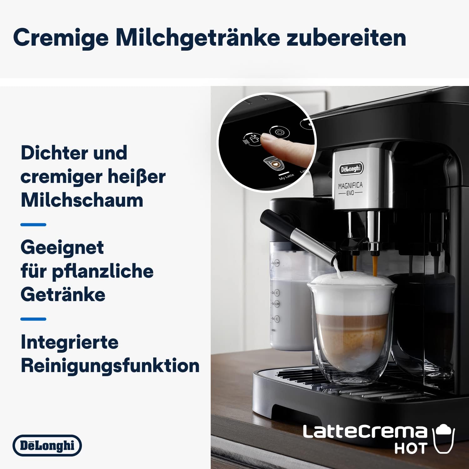 De'Longhi Magnifica Evo ECAM 292.81.B – Vollautomatische Kaffeemaschine mit LatteCrema System