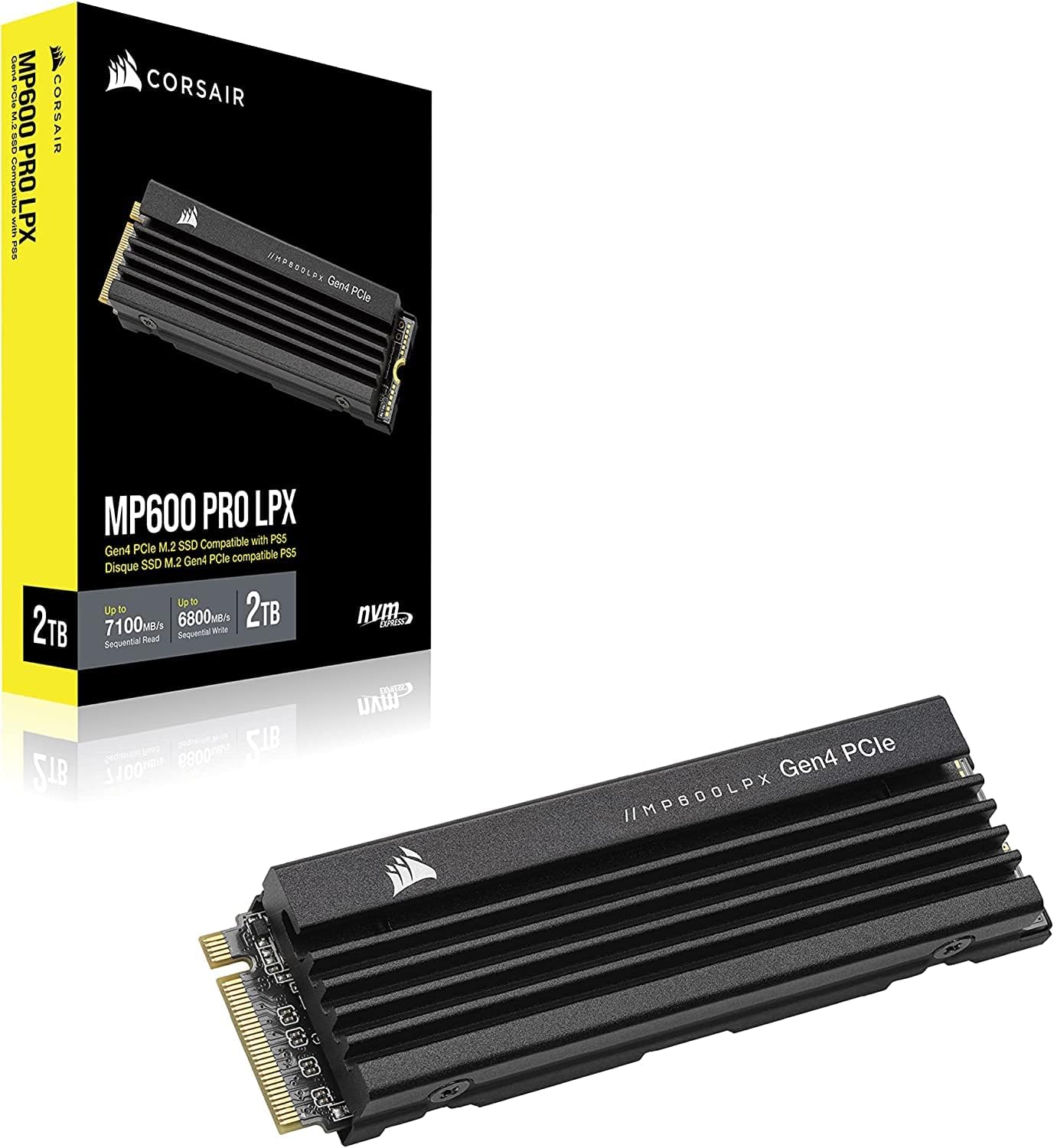 Corsair MP600 PRO LPX 1 TB M.2 PCIe Gen4 NVMe SSD – Höchste Geschwindigkeit für Gaming & High-End-PCs