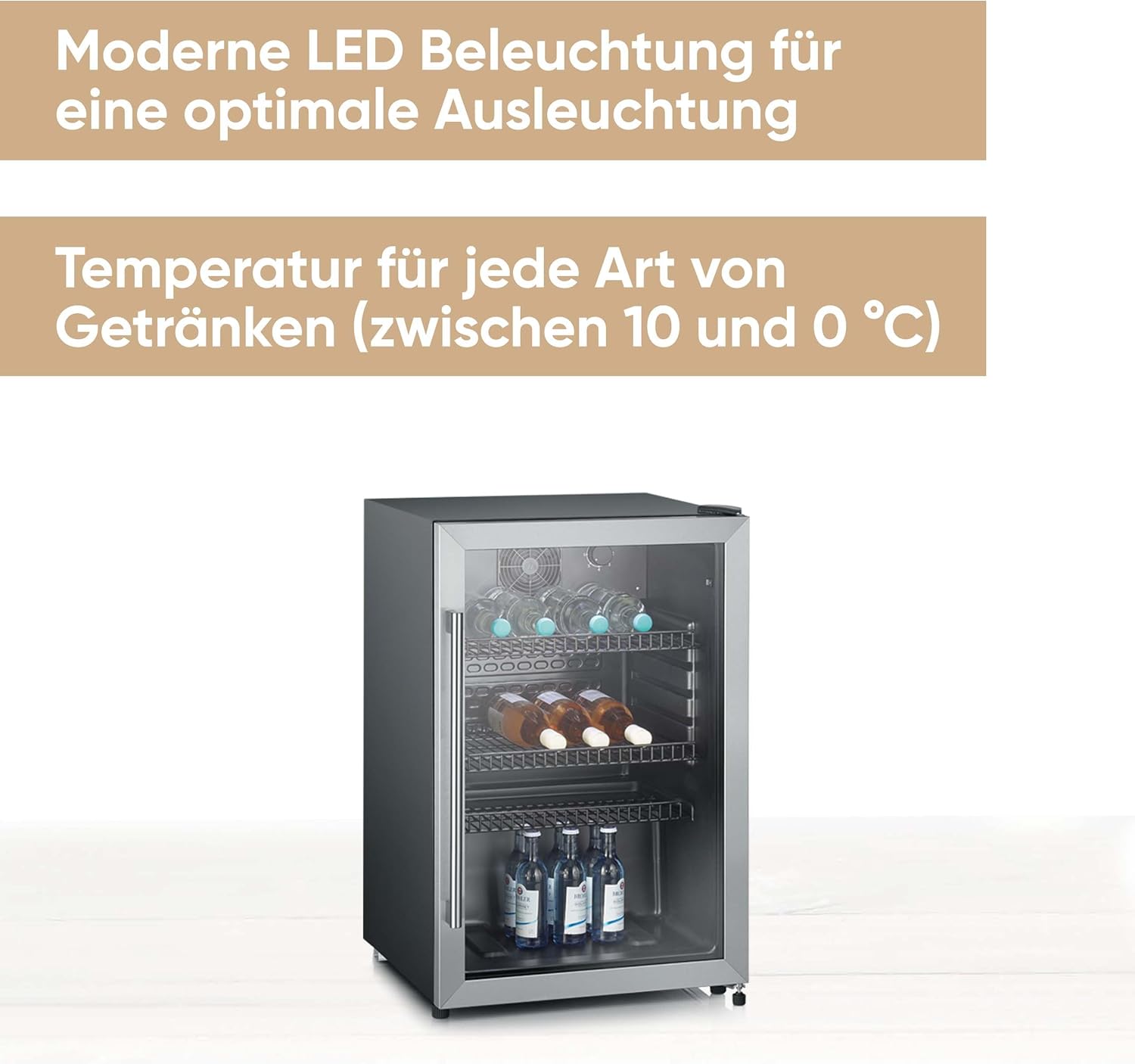 SEVERIN Flaschenkühlschrank 118 L LED – Sicher, Geräumig & Perfekt temperiert